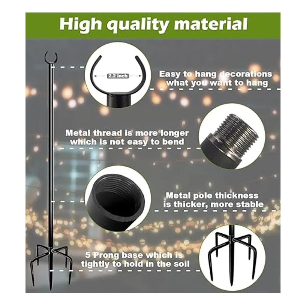 Sprimden Poste de luz para exteriores 10 pies poste de_3