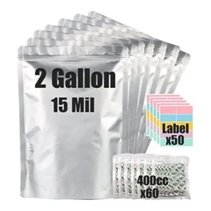 30 bolsas de Mylar de 2 galones para almacenamiento de_1