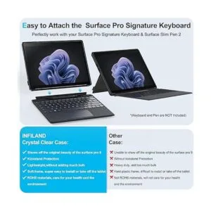 INFILAND Surface Pro 9 funda transparente multiángulo a_6