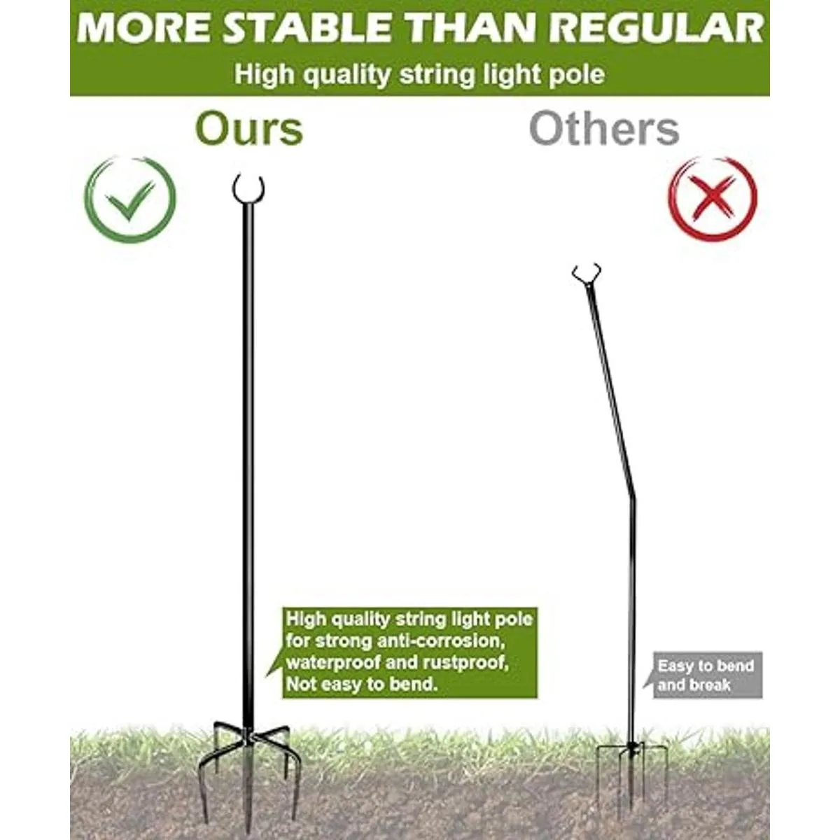 Sprimden Poste de luz para exteriores 10 pies poste de_2