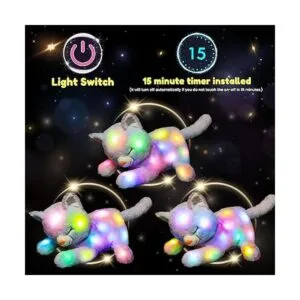 Hopearl Gato de peluche con luz LED para mamá gato con 3_4
