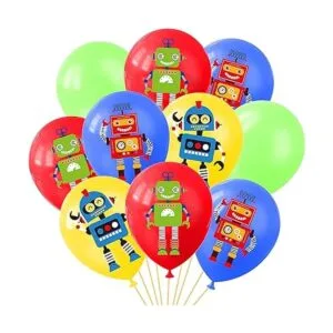 Decoración de fiesta de cumpleaños robot robot pancarta de_4