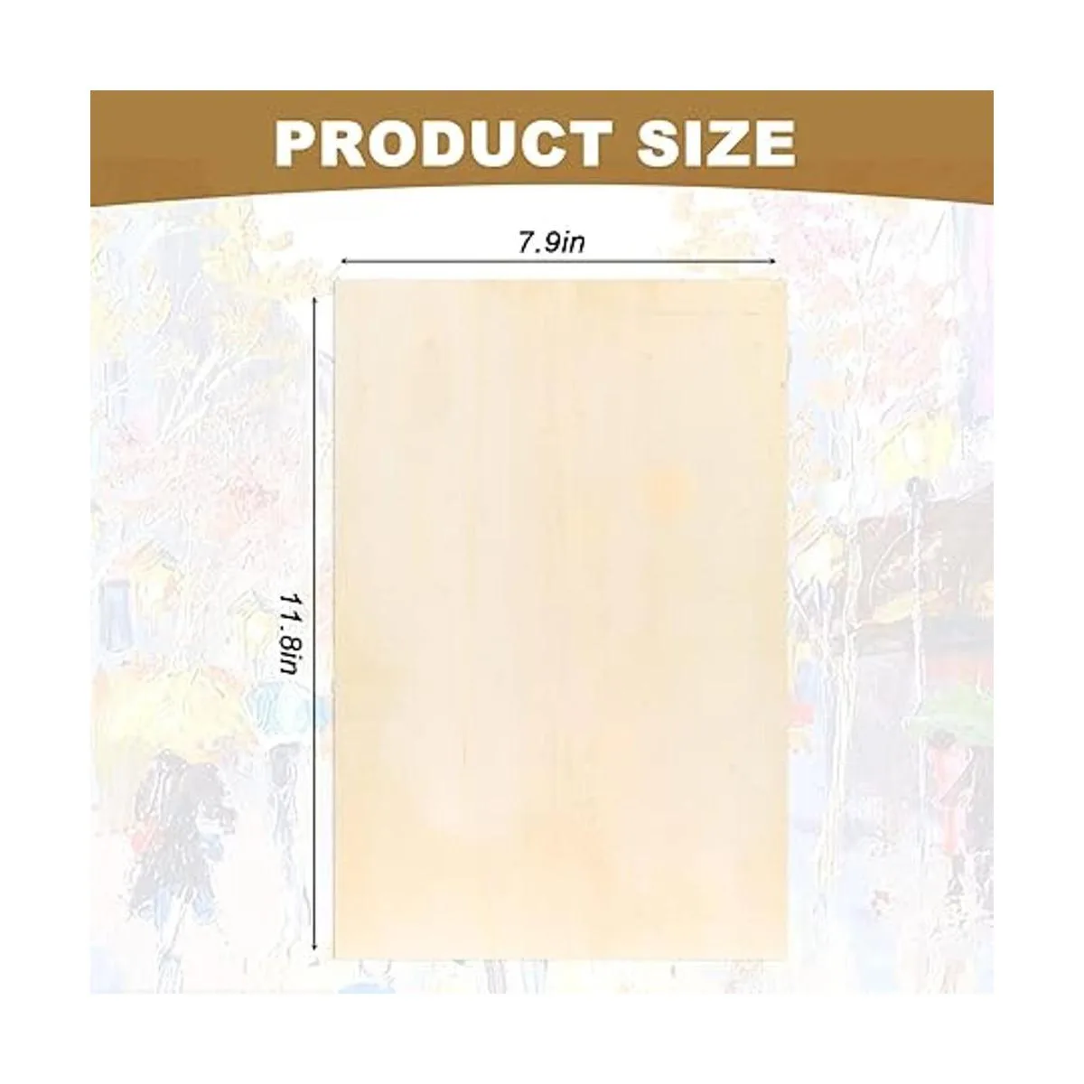 Paquete de 15 paneles de lona de madera sin terminar 11.8_3