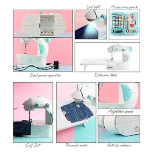 CraftBud Mini máquina de coser para principiantes con kit_3