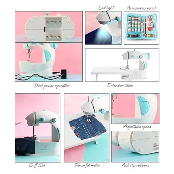 CraftBud Mini máquina de coser para principiantes con kit_3