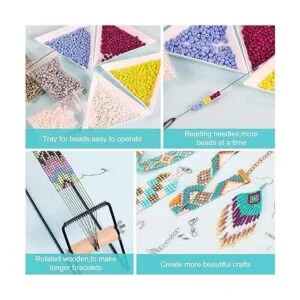 PP OPOUNT Kit de telar de cuentas de metal suministros de_5