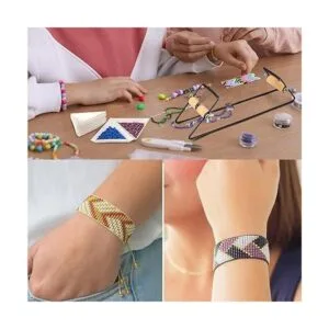 PP OPOUNT Kit de telar de cuentas de metal suministros de_6