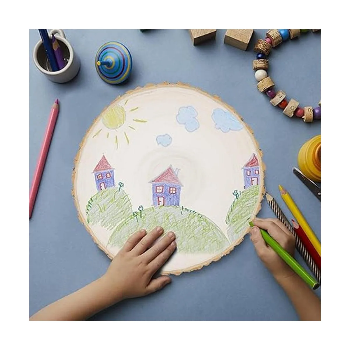 Prsildan 4 piezas grandes de madera natural 10 11.5_4