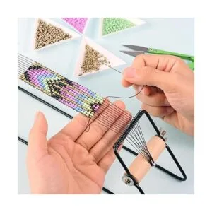 PP OPOUNT Kit de telar de cuentas de metal suministros de_3