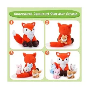 Juego de 5 juguetes de peluche de zorro 1 animal de_5
