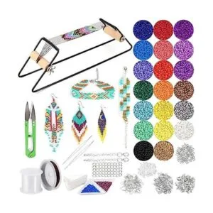 PP OPOUNT Kit de telar de cuentas de metal suministros de_1