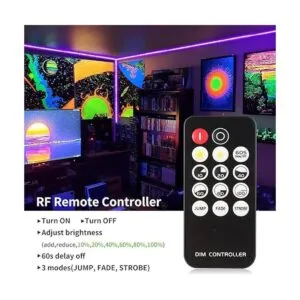 THECHAM Tira de luz negra de 80 pies con control remoto_3