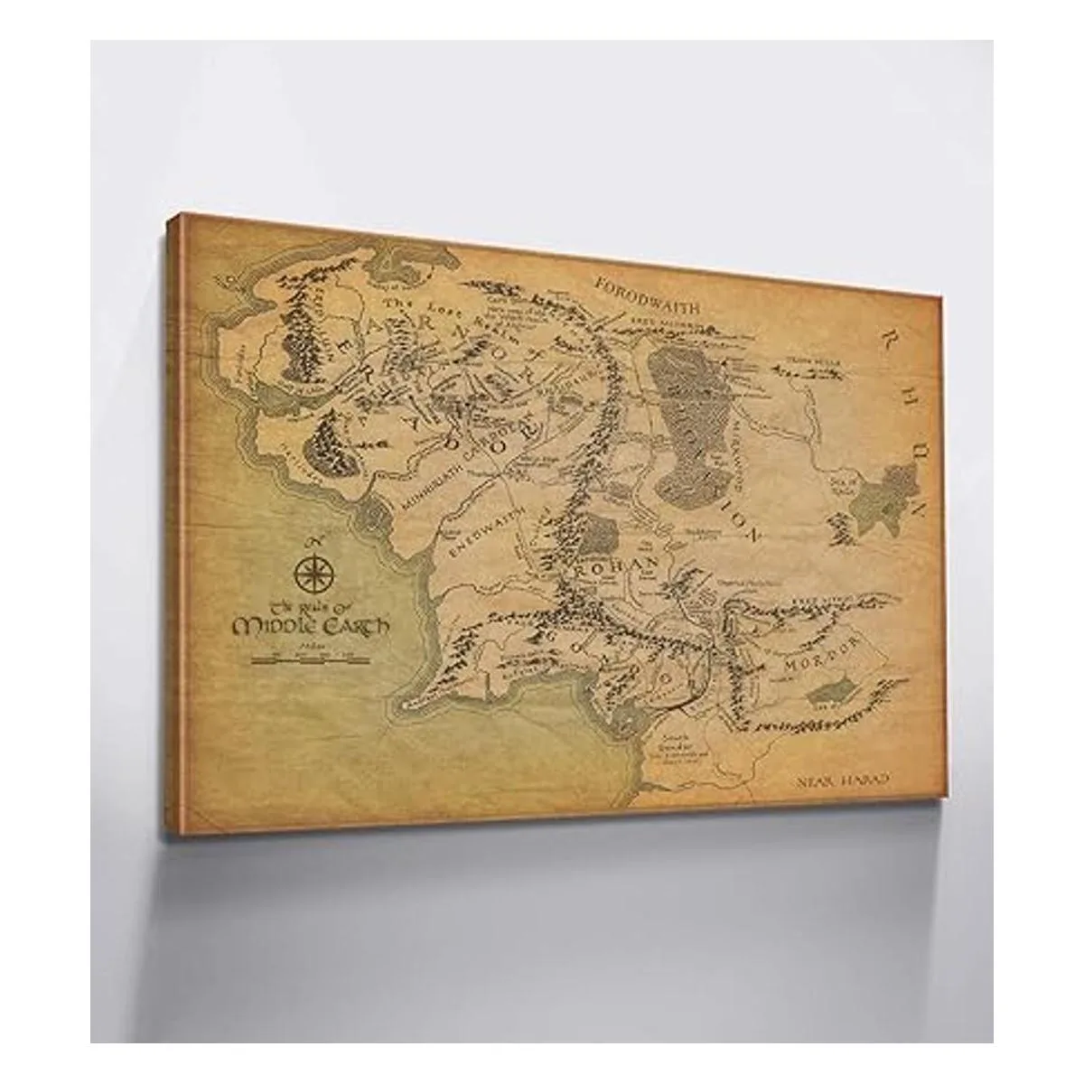 Mapa del Señor de los anillos arte de pared en lienzo con_2