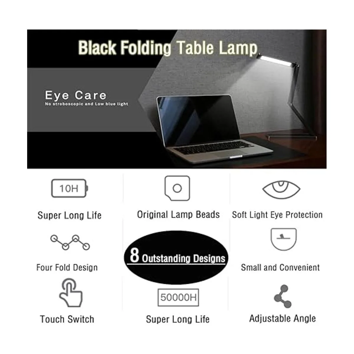 LEDHOLYT Lámpara de escritorio LED plegable delgada_3