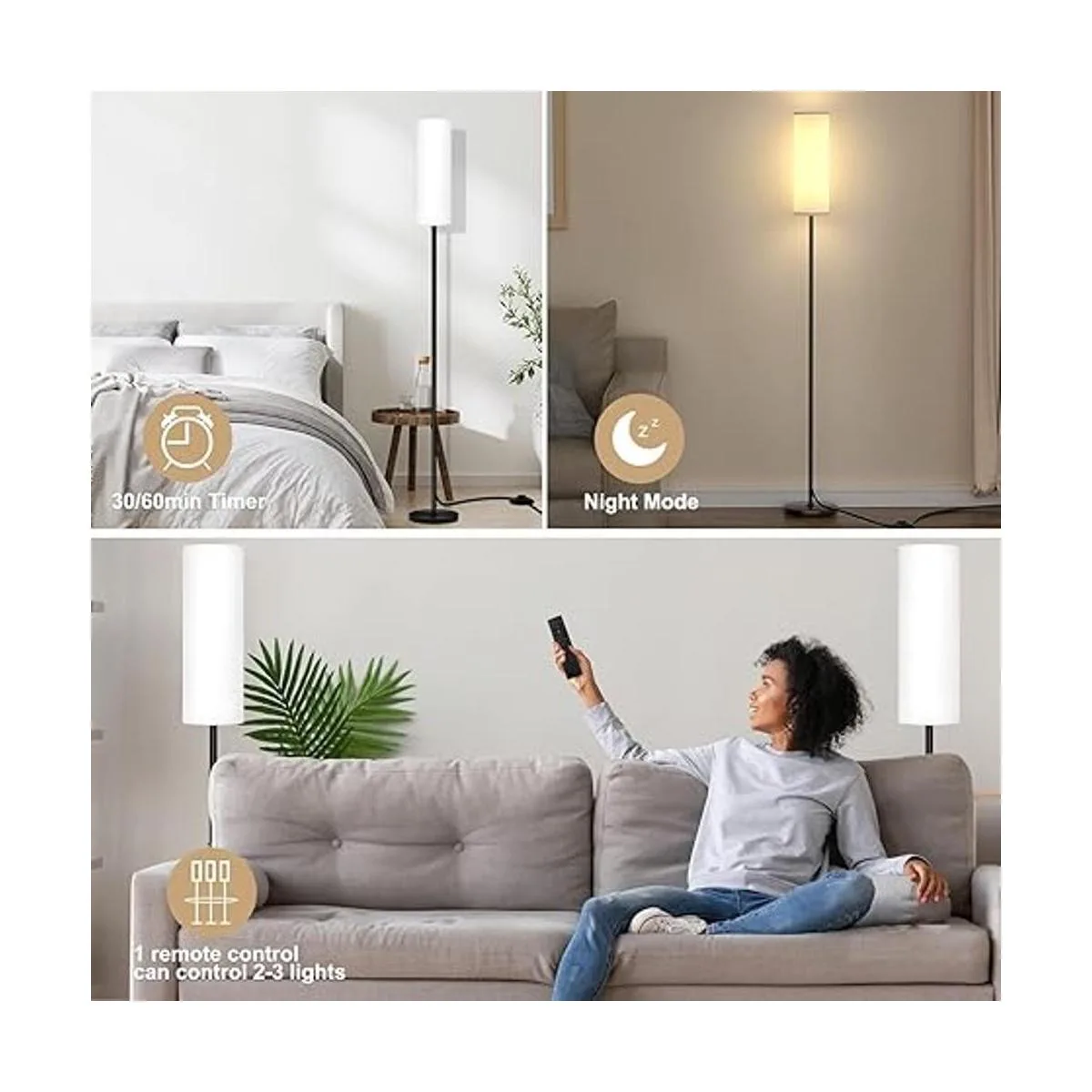Floor Lamp for Living Room Bedroom with RemoteQaubauyt_3