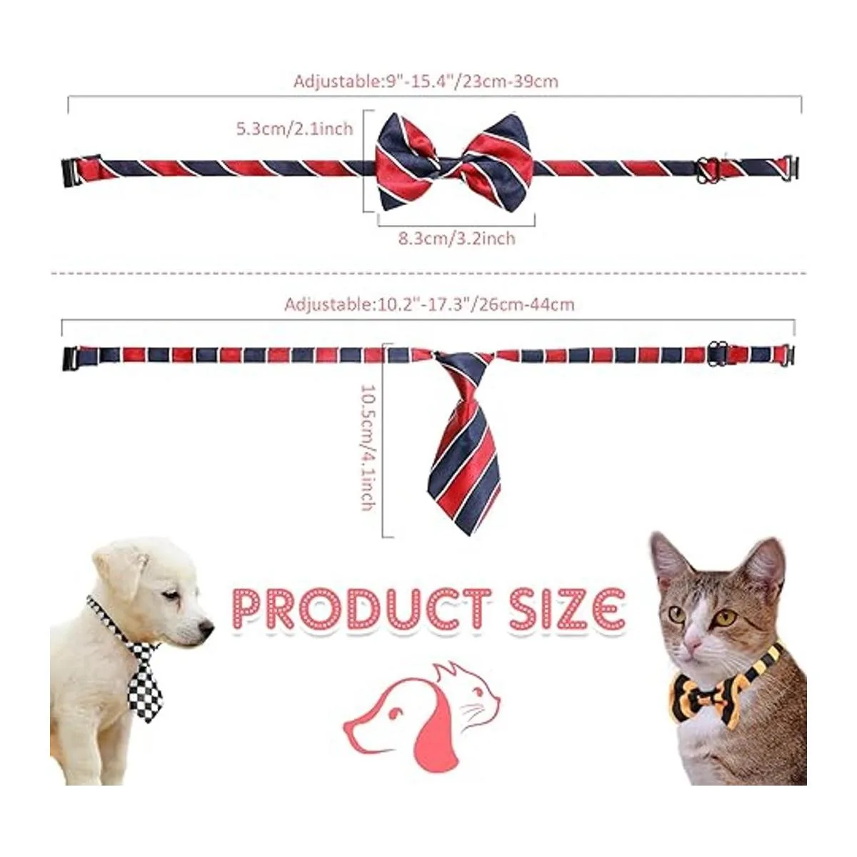 Juego de 70 corbatas ajustables para perros y corbatas_3