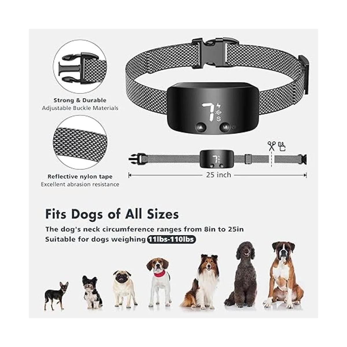 NBJU Collar antiladridos para perros collar de_4