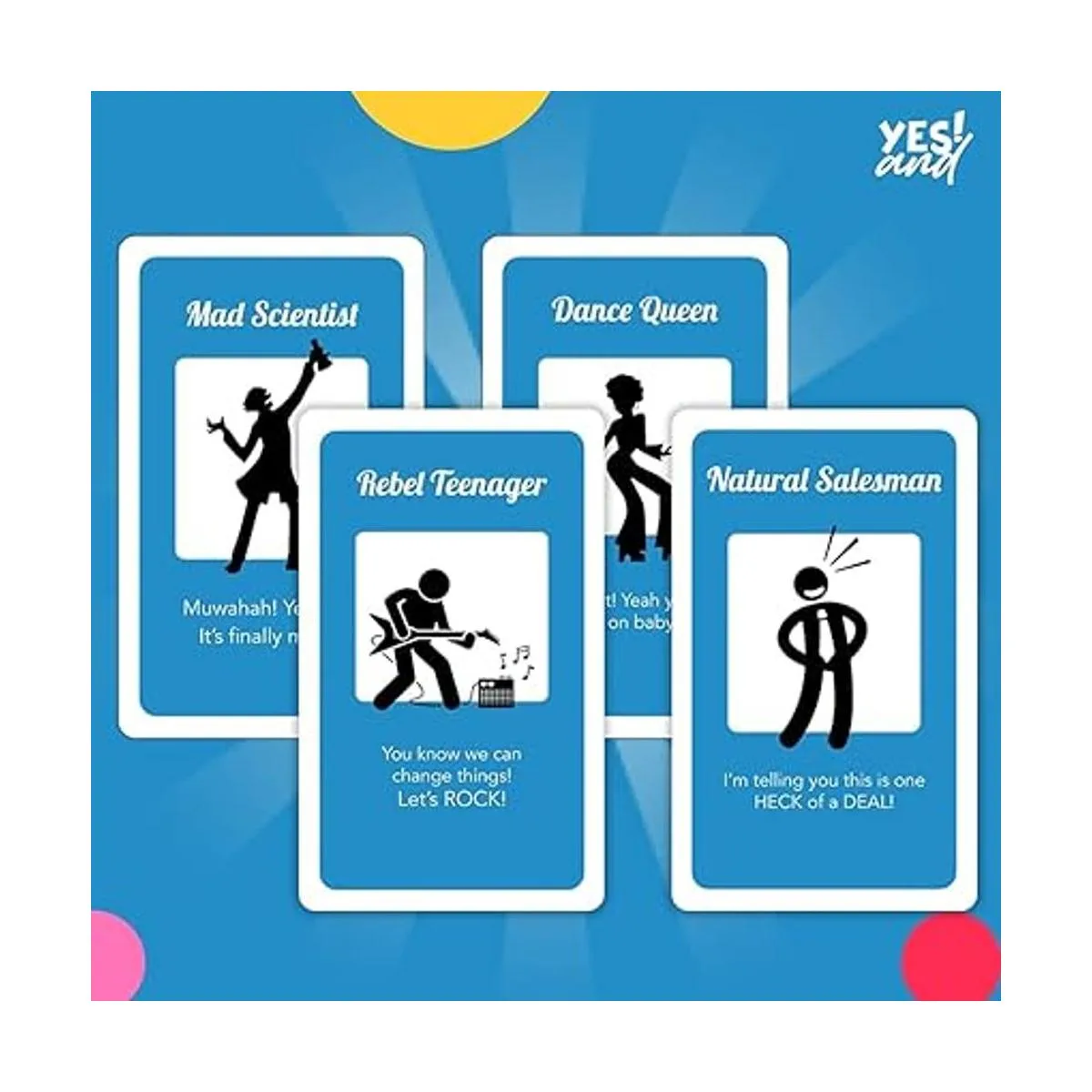 Yes and Improv Comedy Card Game Family Friendly Party_6