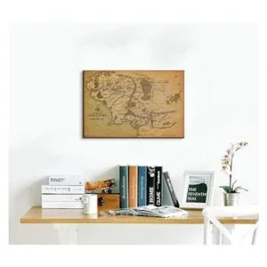 Mapa del Señor de los anillos arte de pared en lienzo con_4