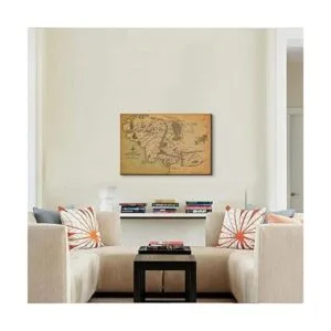 Mapa del Señor de los anillos arte de pared en lienzo con_3