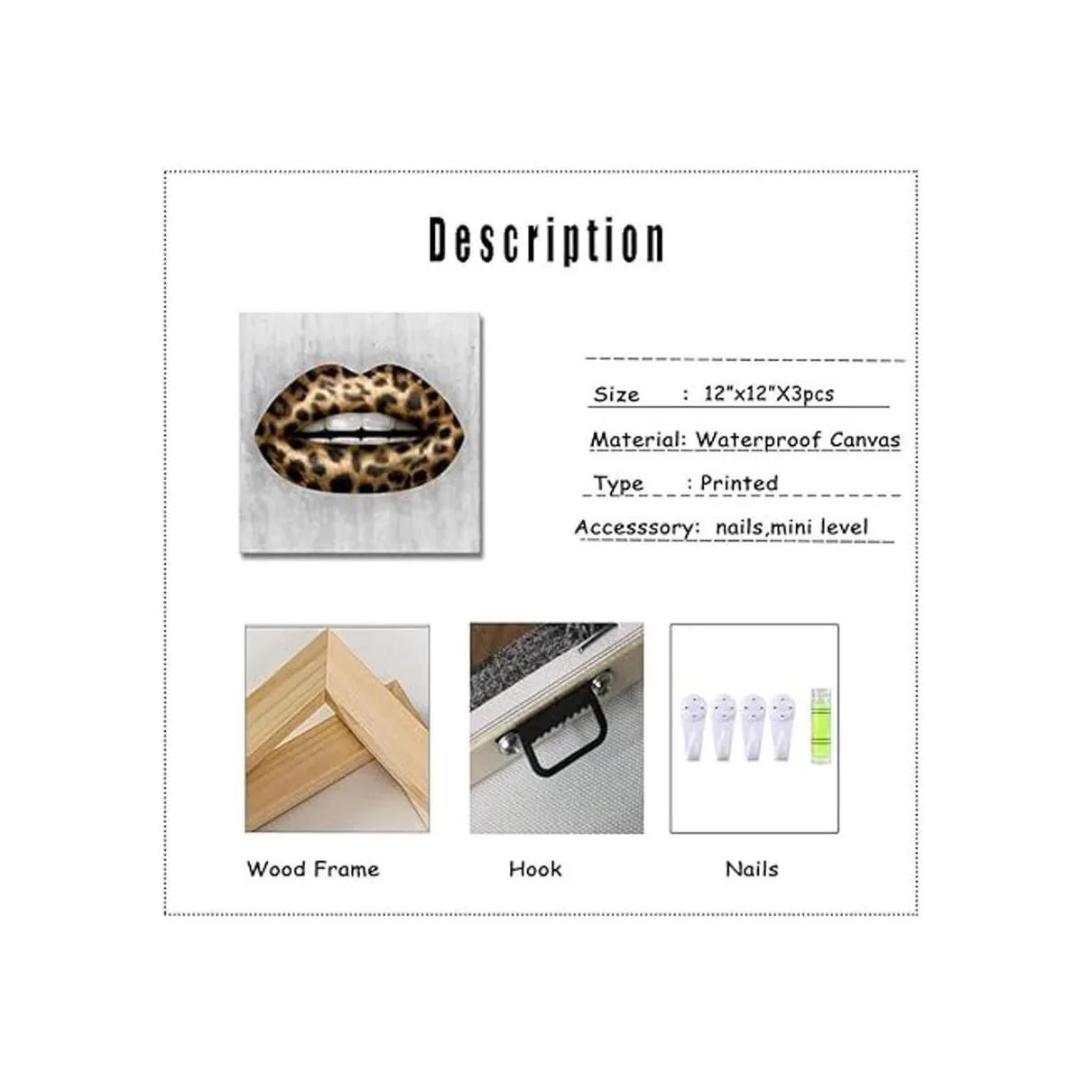 Derkymo 3 piezas de maquillaje para decoración de pared_5