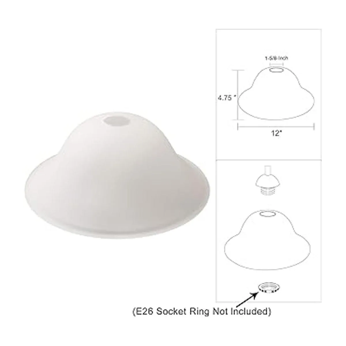 Giluta Pantalla de cristal de repuesto para lámpara de_2