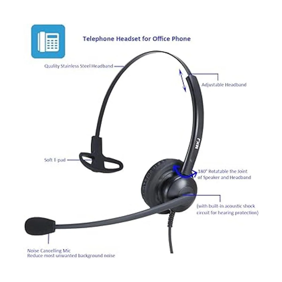 Auriculares de teléfono con cable de 0.098 in para_2