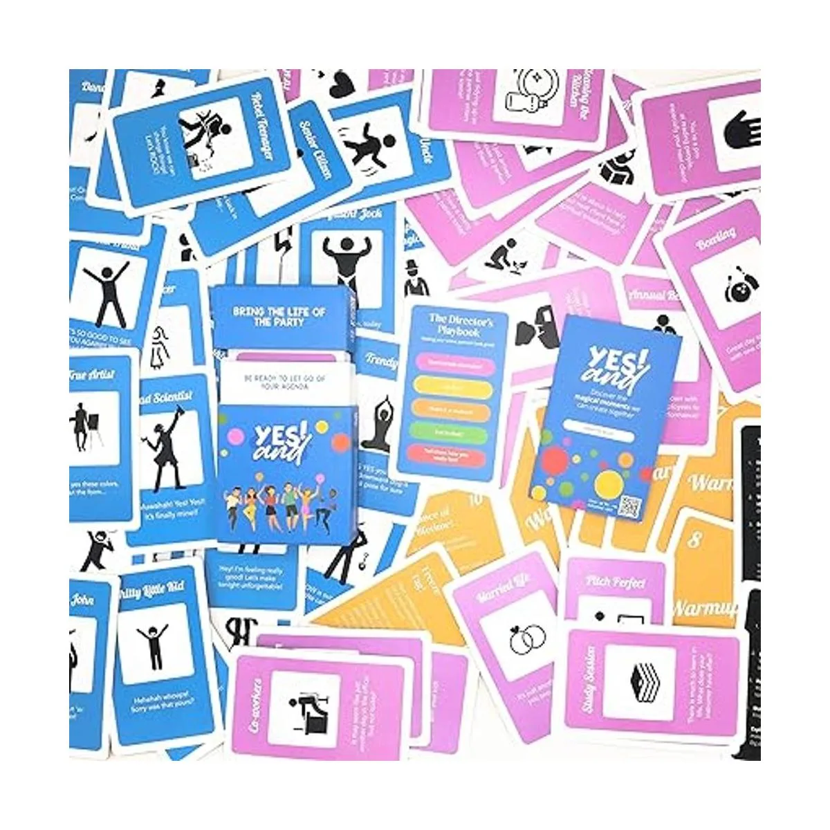 Yes and Improv Comedy Card Game Family Friendly Party_3