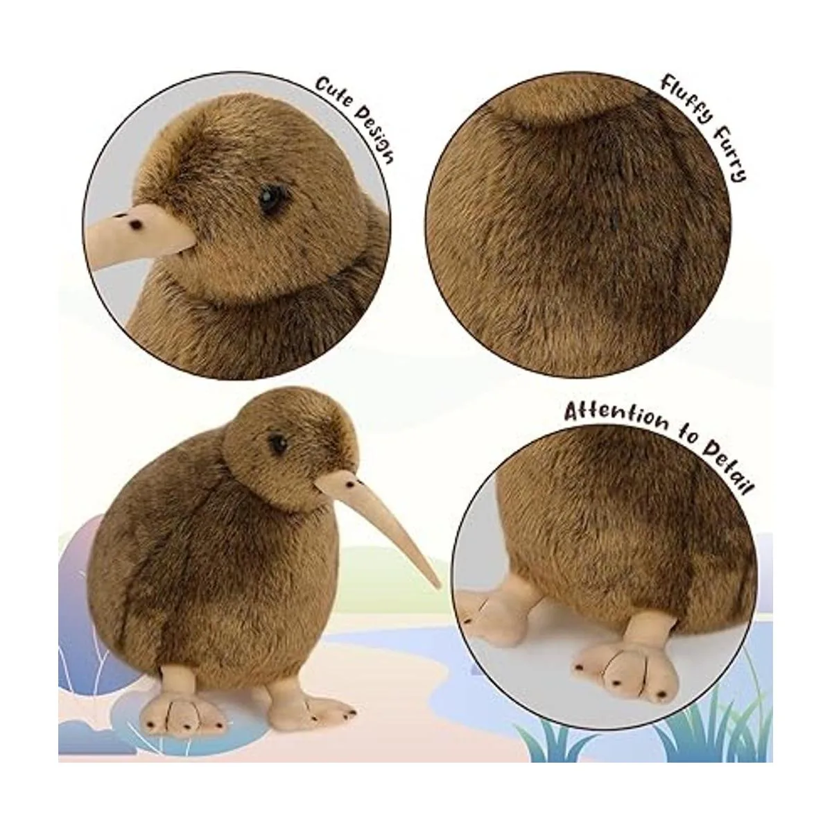 Juguete de peluche de pájaro kiwi muñeco de peluche_6