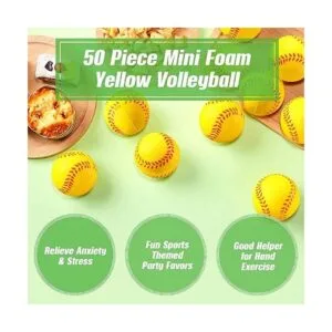 Paquete de 50 mini bolas de softbol para el estrés de 2.5_2