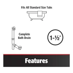 Keeney K630PVCVB Kit de drenaje de bañera con bloqueo de_5