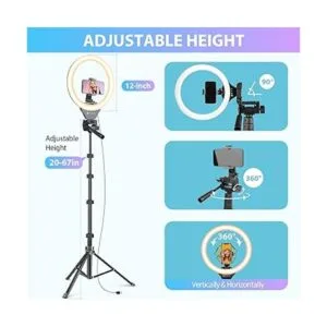 Sensyne Anillo de luz de 12 pulgadas con trípode para_6