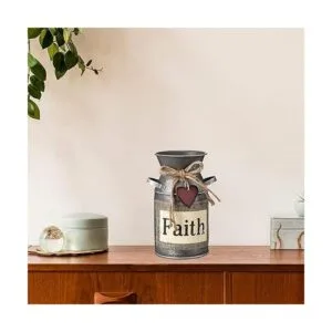 3 jarrón decorativo rústico de 7.5 pulgadas lata de leche_7