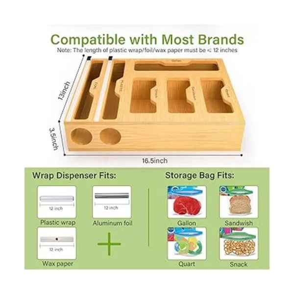KOCWELL Organizador de bolsas Ziplock y dispensador de_3