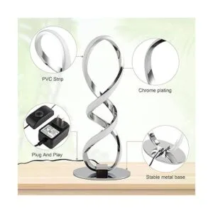 Adebime Lámpara LED de mesita de noche moderna lámpara de_5