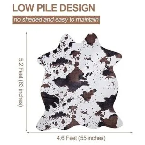 Fixseed Alfombra de piel sintética de vaca para sala de_2