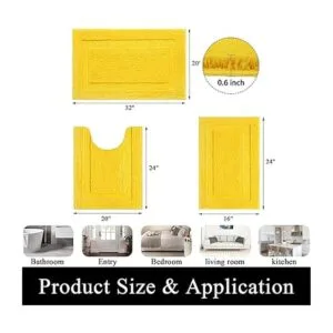 SHACOS Juego de alfombras de baño de 3 piezas ultra suaves_3