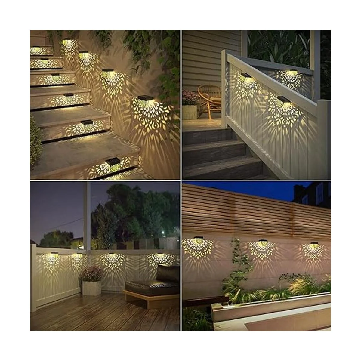 EKQ Paquete de 6 luces solares para cerca luces solares_6