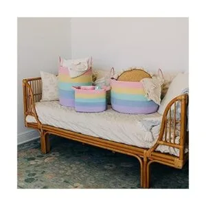 OrganiHaus Cesta arcoíris para decoración de aula pastel_7
