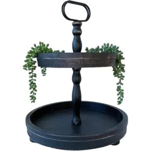 DECORIO Bandeja decorativa negra de dos niveles_1