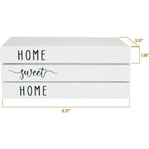 Juego de 3 libros decorativos blancos para decoración del_5