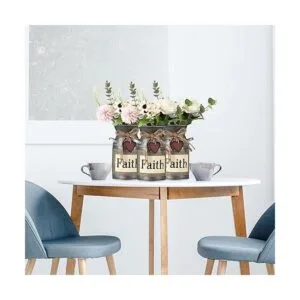 3 jarrón decorativo rústico de 7.5 pulgadas lata de leche_6