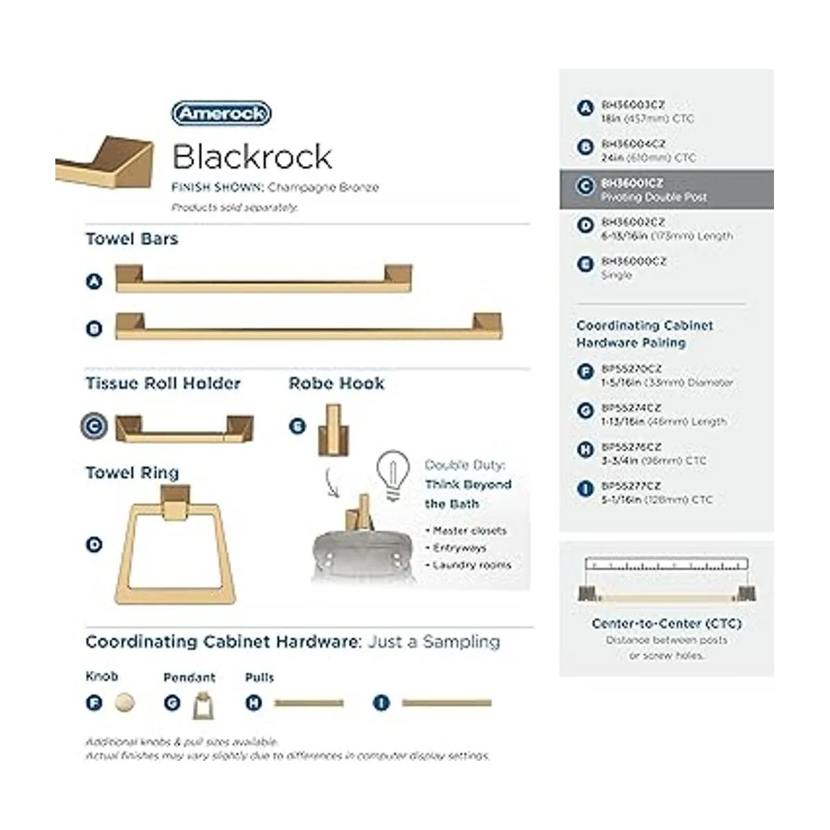 Amerock Soporte de papel higiénico Bronce champán_4