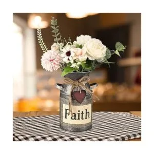 3 jarrón decorativo rústico de 7.5 pulgadas lata de leche_5