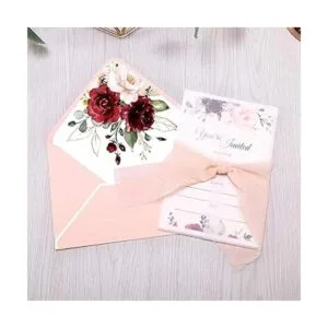 Doris Home 25 invitaciones de relleno con diseño de rosa_6