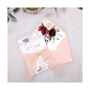 Doris Home 25 invitaciones de relleno con diseño de rosa_4