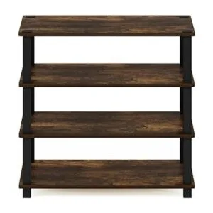 Furinno TurnSTube Zapatero de 4 niveles pino ámbarnegro_6