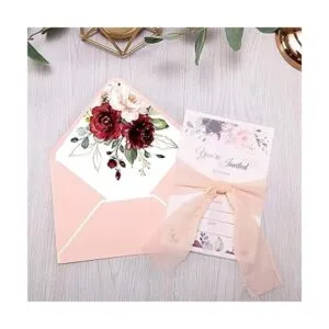 Doris Home 25 invitaciones de relleno con diseño de rosa_2