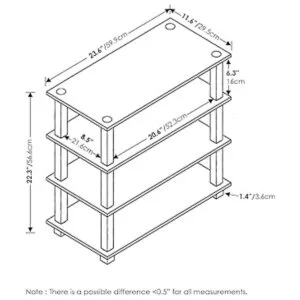 Furinno TurnSTube Zapatero de 4 niveles pino ámbarnegro_2