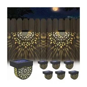 EKQ Paquete de 6 luces solares para cerca luces solares_1